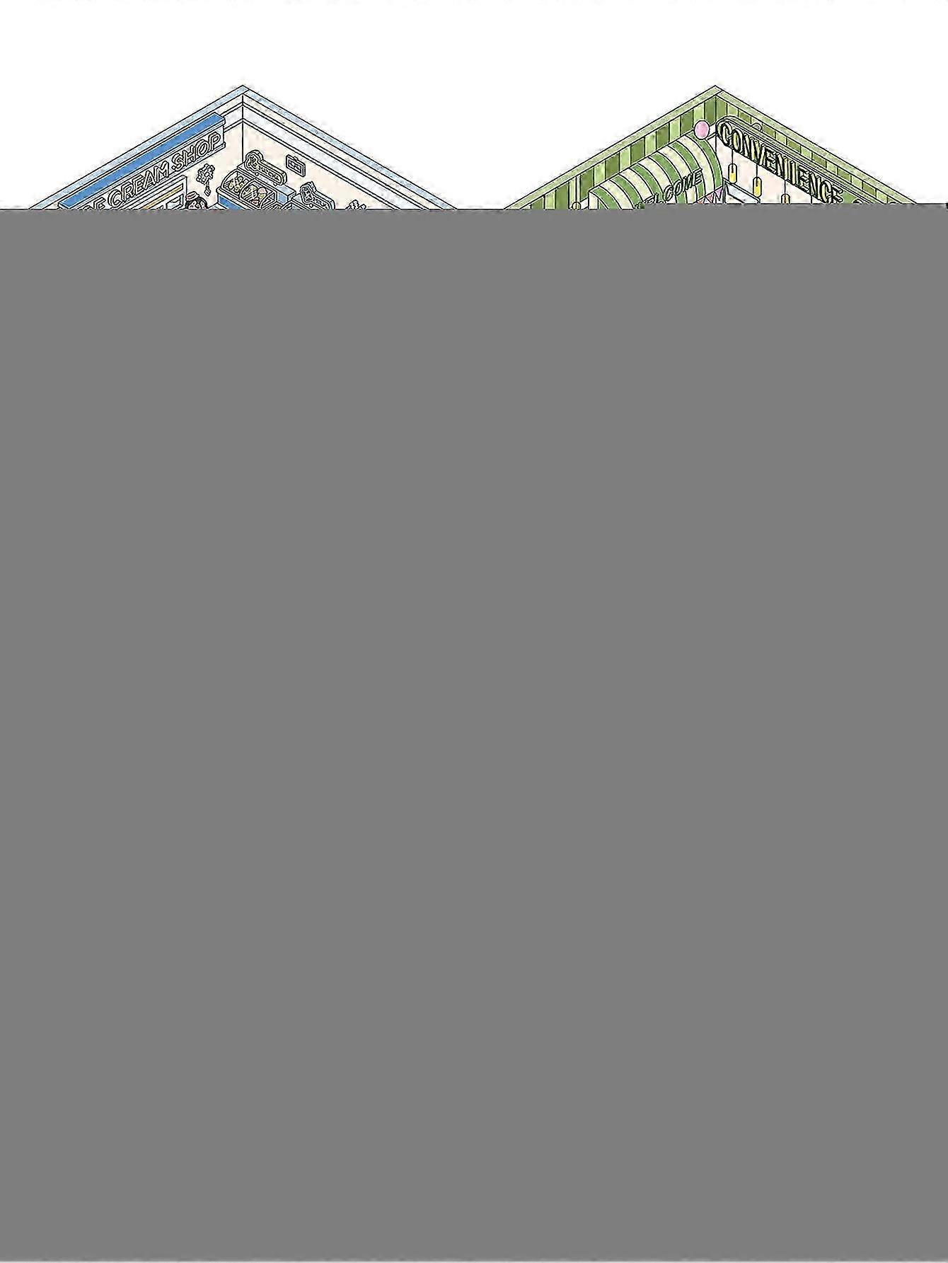 DIY 3D ملصقات البيت ، لطيف متعة الكرتون 3D المشهد ملصقات للبالغين الأطفال تخفيف التوتر تمرير الوقت ، وجعل مشاهد غرفة صغيرة ، سوبر ماركت مقهى