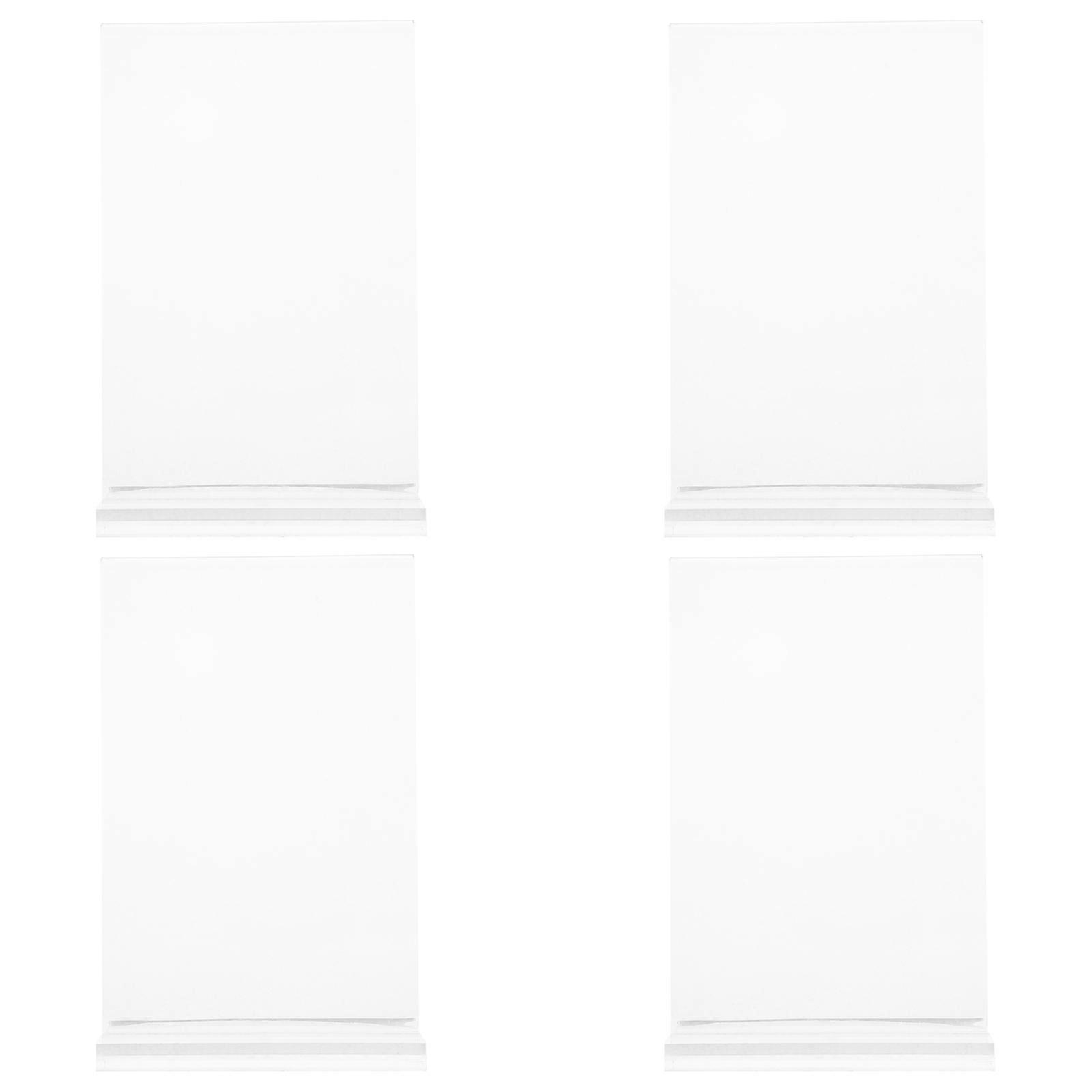 Clear Acrylic Tabletop Display Stands – 4PCS, High Transparency Lightweight Menus Posters Holders for Weddings Restaurants Events