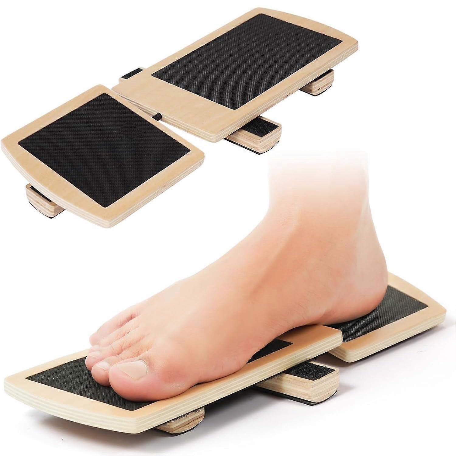 Balance Board Wooden Rocker Board with NonSlip Base for Ankle Stretching Posture Correction
