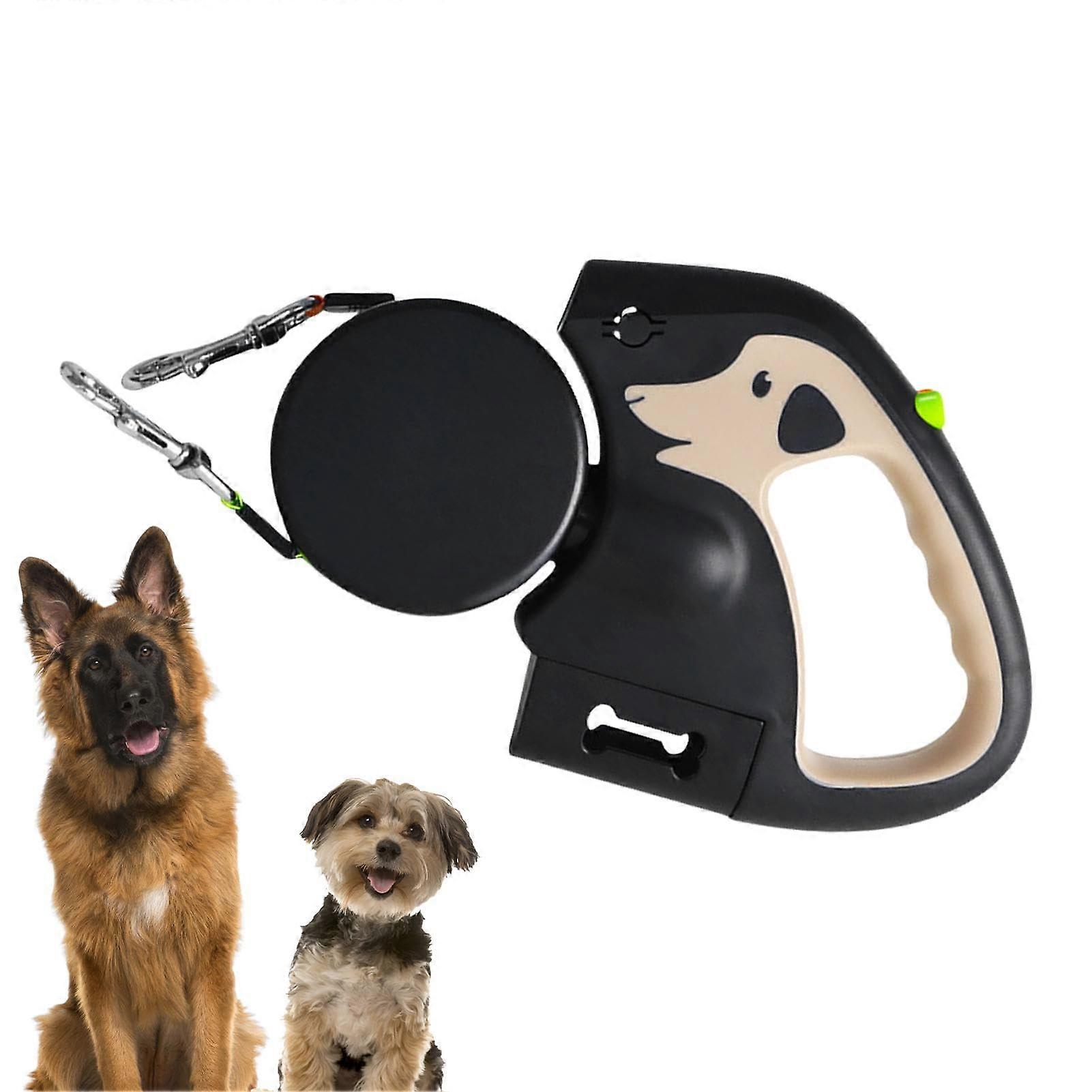 Retractable leash with dual ends for walks – wearresistant for pets – durable and tangle leash for walks, hiking, or park use – ComGrip Khaki