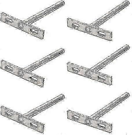 6pcs Concealed Shelf Support Floating Shelf Brackets T Brackets Fixings Hardware For Any Type Of Shelf And Wall Decoration(3) (3-d) hwy