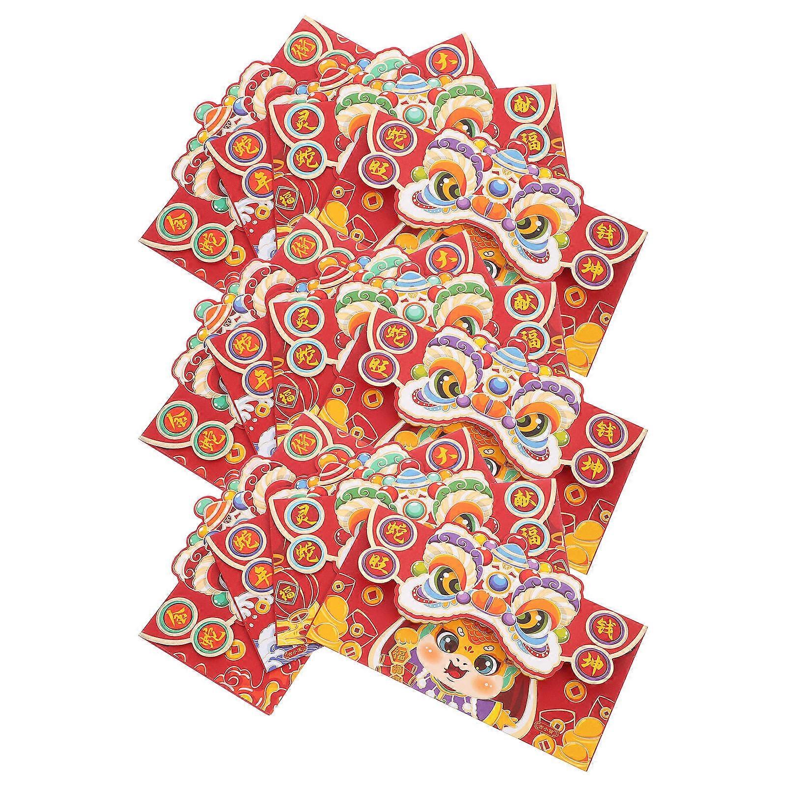 Chinese New Year Red Envelopes Lucky Money Pockets Visiting Relatives and Friends Traditional Style Assorted Color 12Pcs