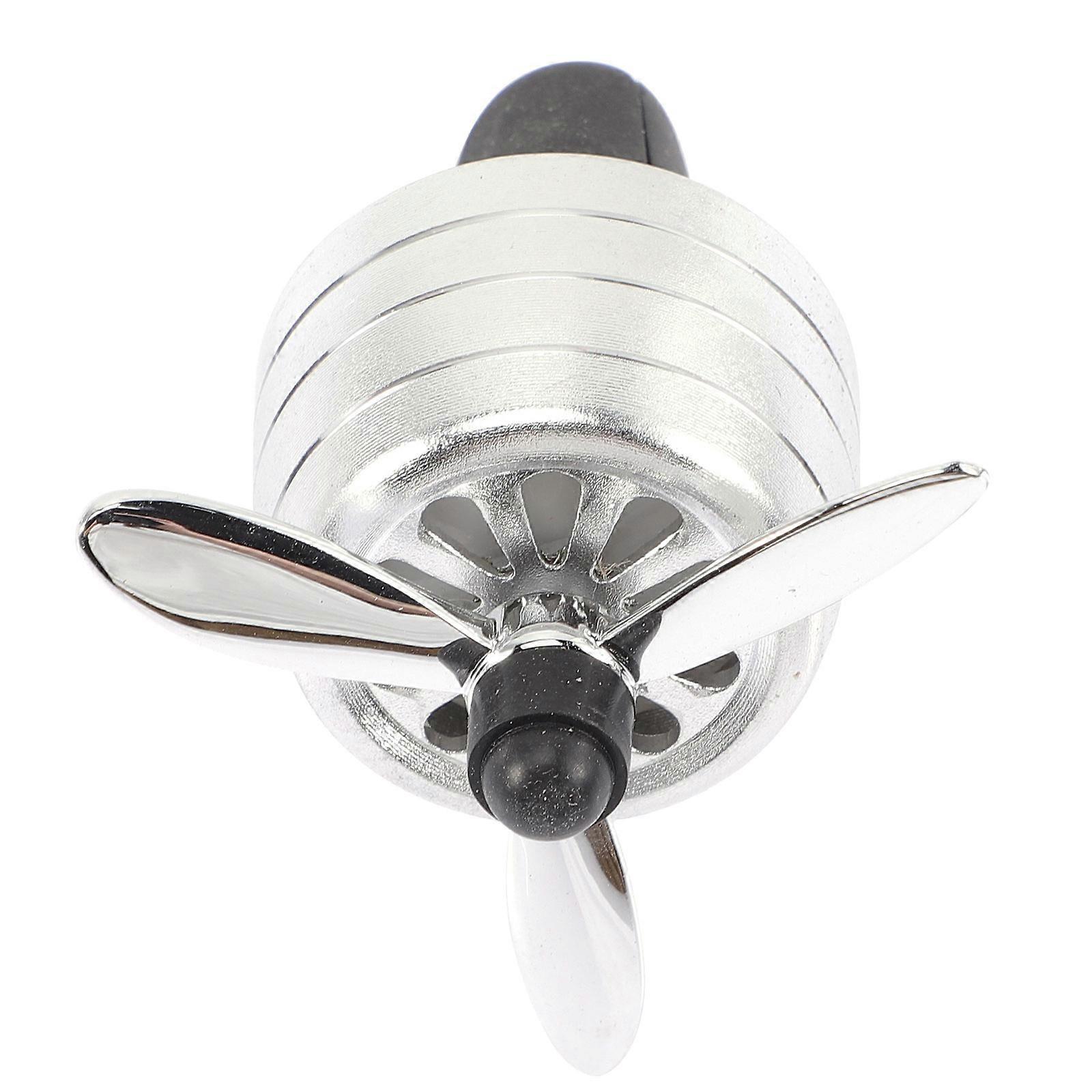 Car Fragrance Diffuser with Propeller Design for Decoration Silver Aluminum Alloy 3.5x2.5 Inches
