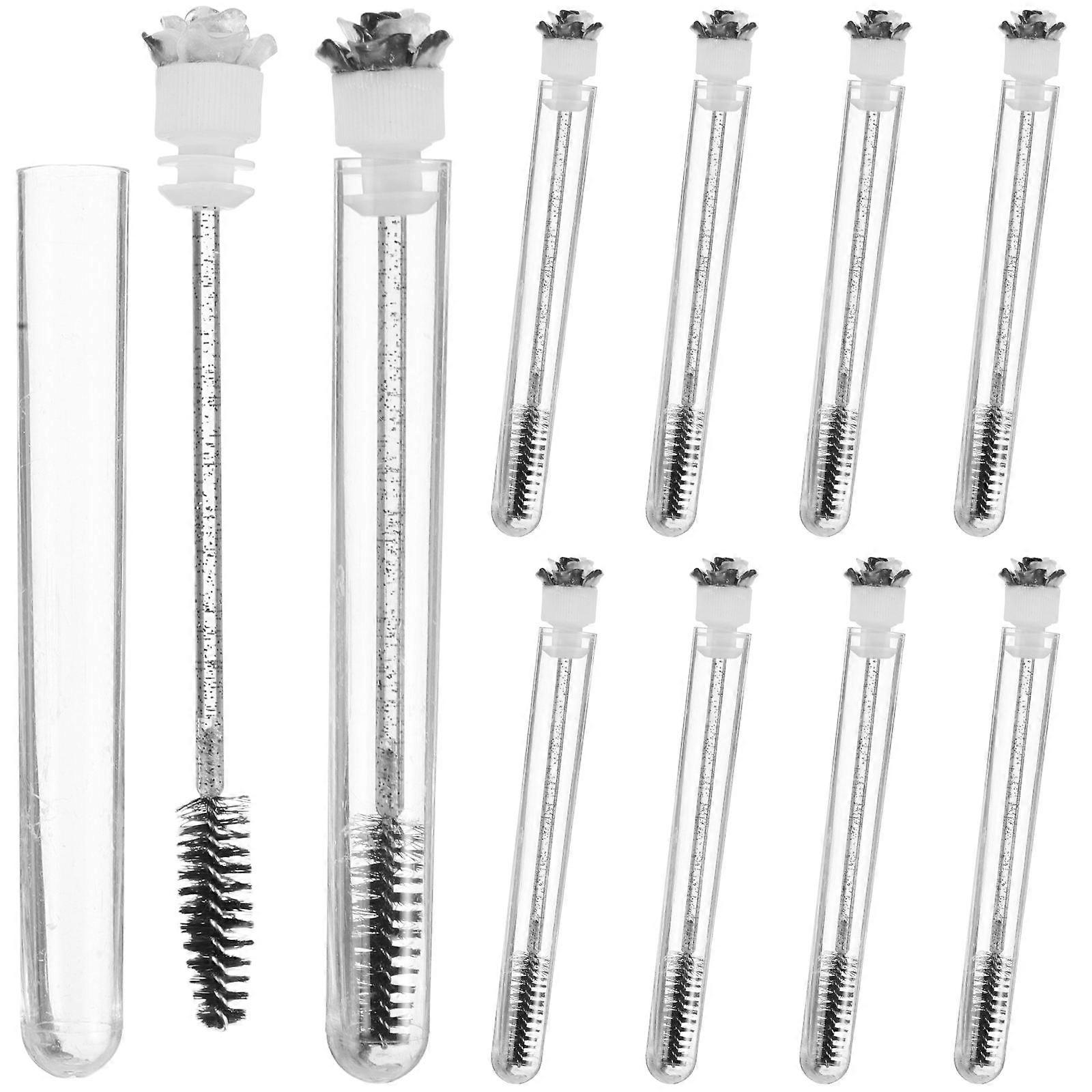 Eye Brush For Lashes Mascara Wand Flower Cap For Special Events 10Pcs