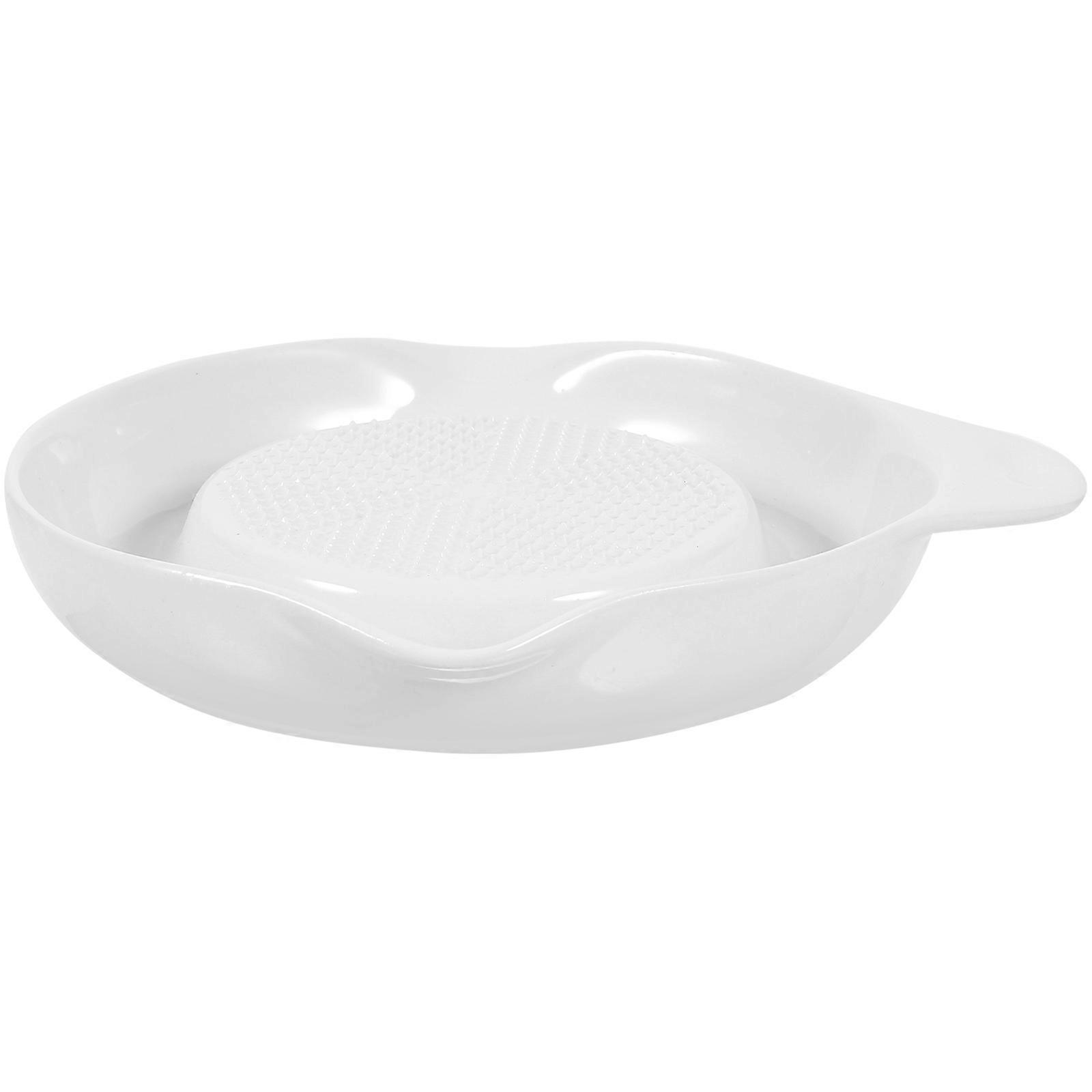 White Ginger Ceramic Plate for Kitchen Use Sharp Bowl 7.87 x 0.59 x 7.87 inches
