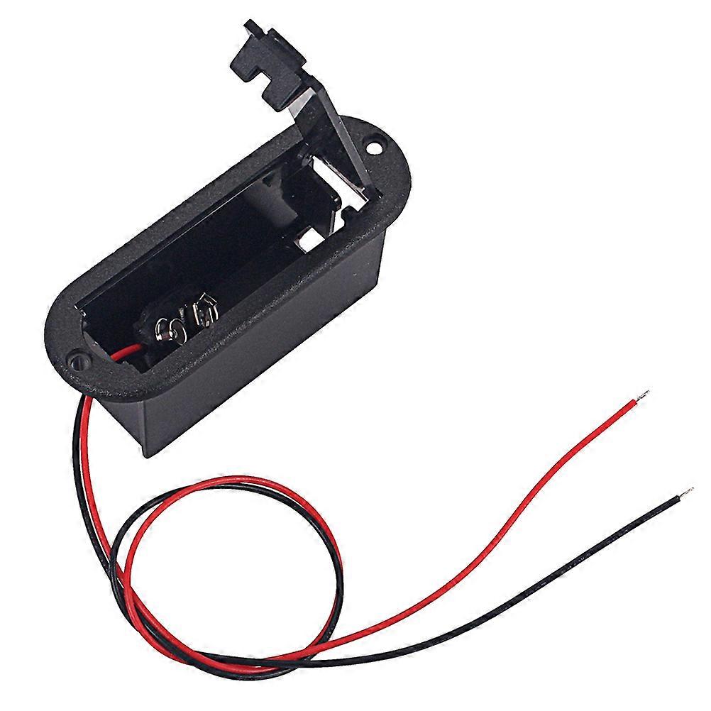 9V Professional Battery Holder Case for Guitar Bass Pickup Use with Cable Black