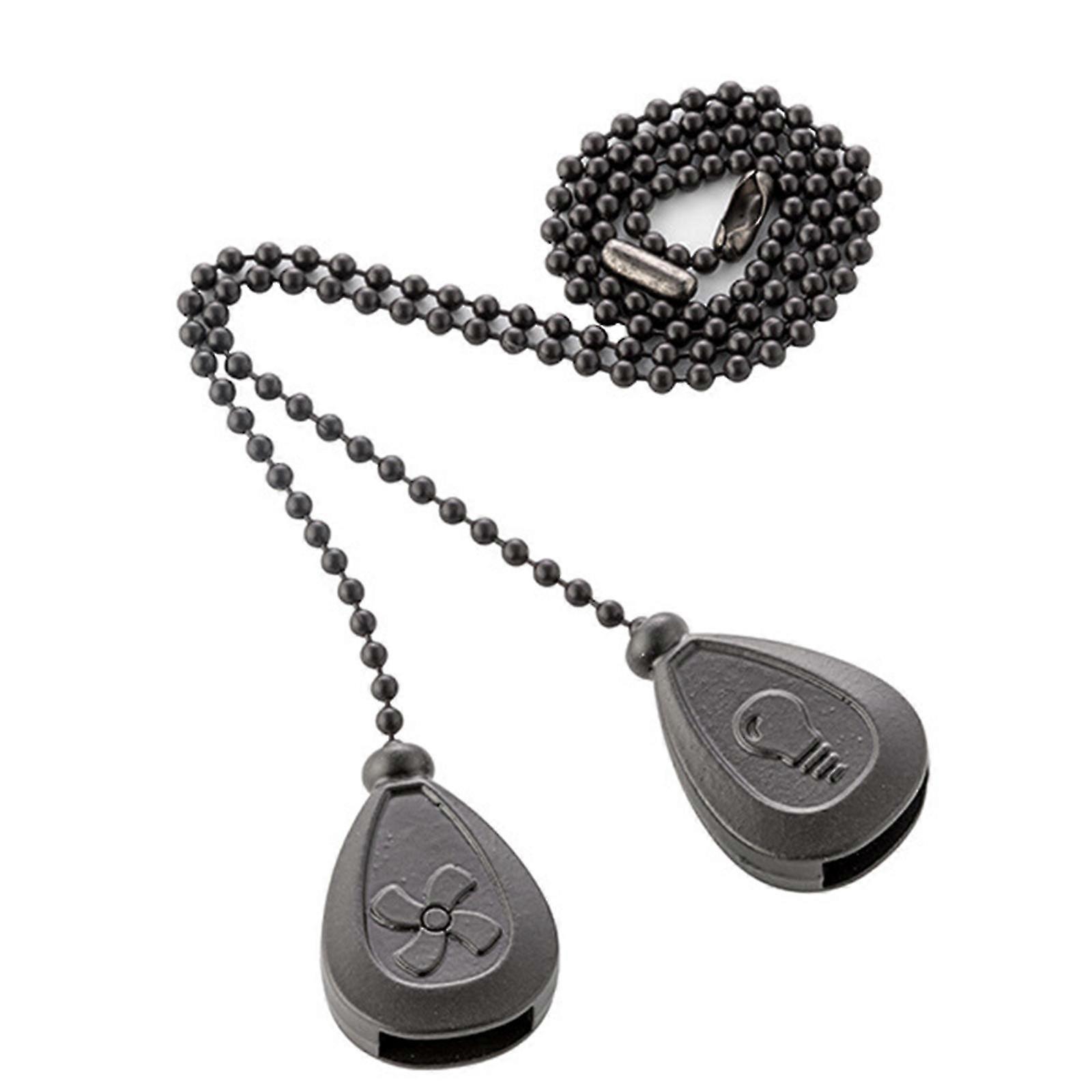 Decorative Ceiling Fan Pull Chain Set Metal Extenders Functional Ceiling Fan Light Quick Install For Home Silver