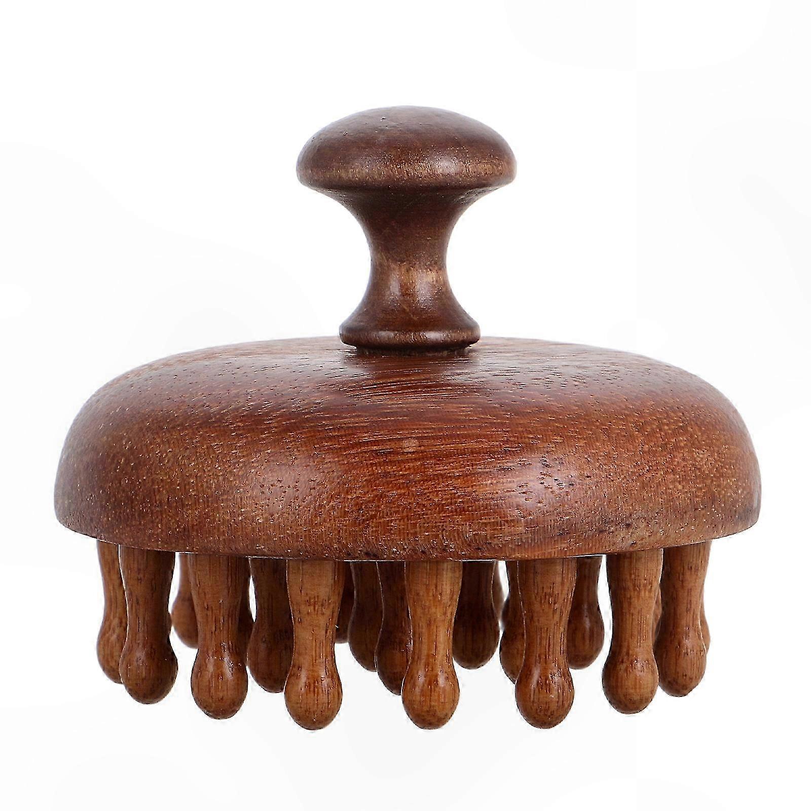 Wooden Scalp Massager with Round Tips for Comfortable Massage and Scalp Care