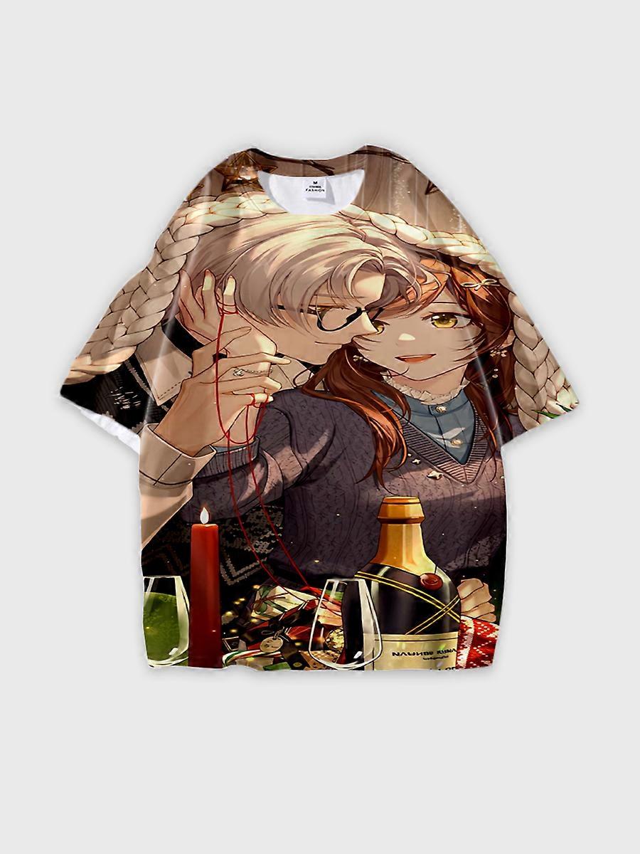 T-shirt round neck Role Pattern loose short sleeve E3430