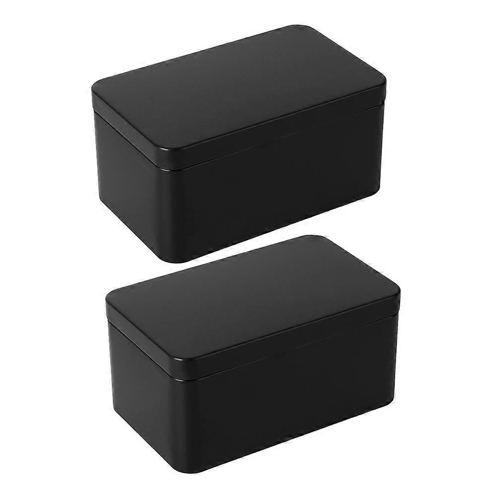 Here's a refined and professional product description based on your input:
**2PCS Metal Tin Boxes with Lids – Portable Rectangular Storage
