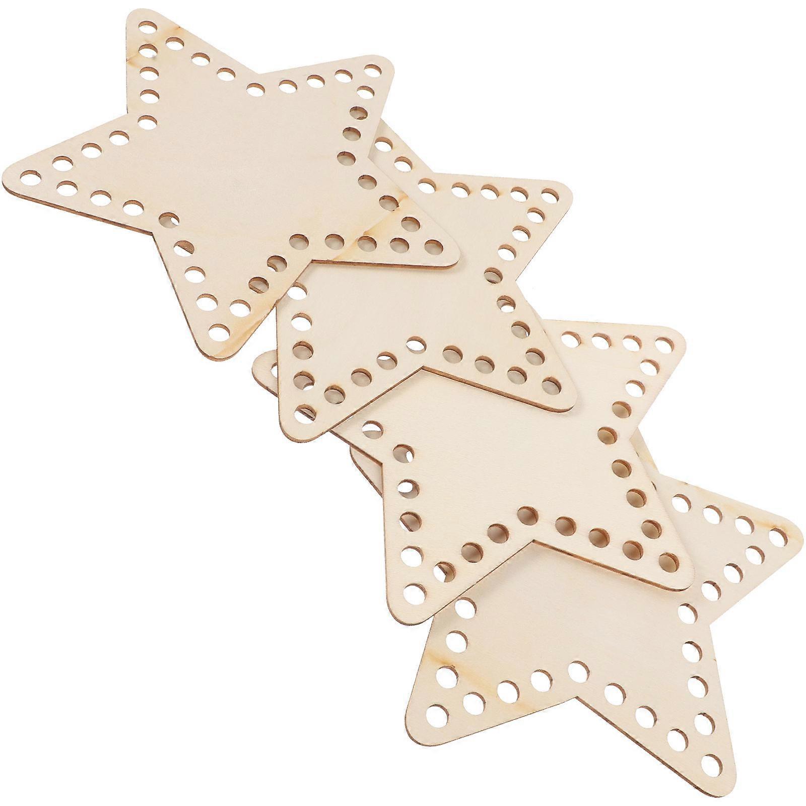 Star Shaped Wood Thread Winding Board 4Pcs For Cross Stitch Thread Management In DIY Projects