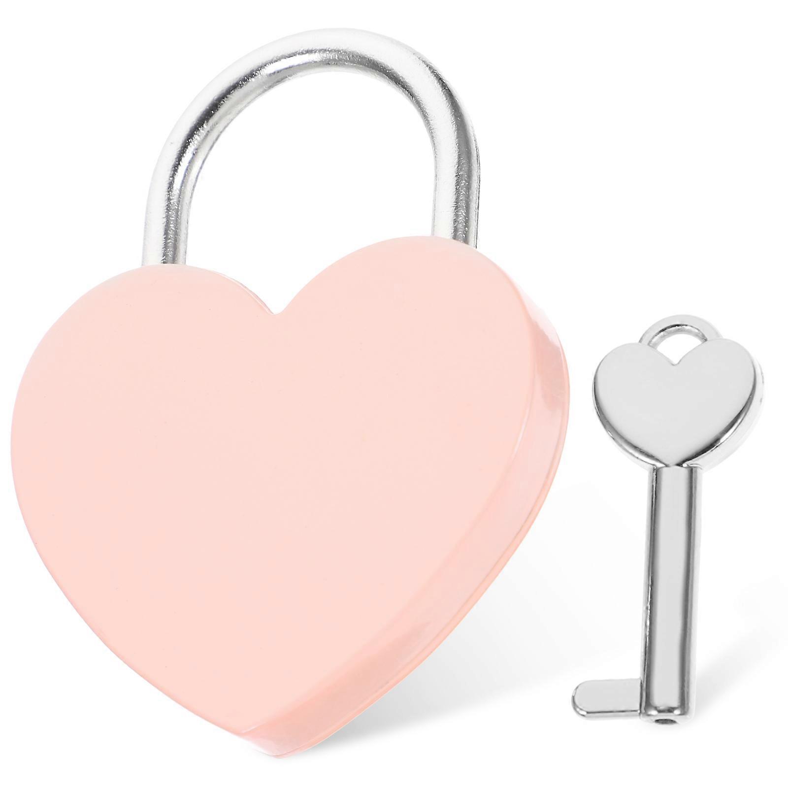 Heart Shaped Mini Padlock with Key for Luggage, Backpacks, and Jewelry Boxes – Stylish, Easy to Use Decorative Security Lock for Romantic Couples and