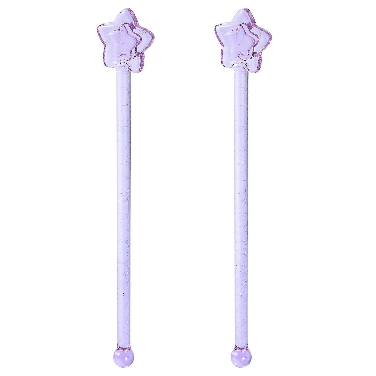 Reusable Coffee Stirrers Glass Cocktail Stirring Lavender for Home Use Lightweight and Portable Fits Most Cups 2 Pieces