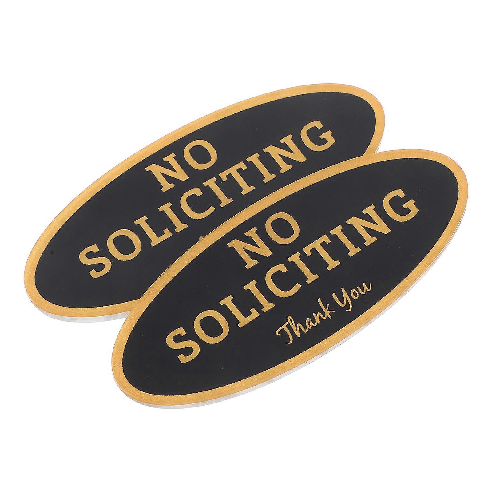 Self Adhesive No Soliciting Sign Weatherproof Acrylic Sticker for Door Office Easy Peel Stick Installation to Deter Unwanted Visitors for Homes