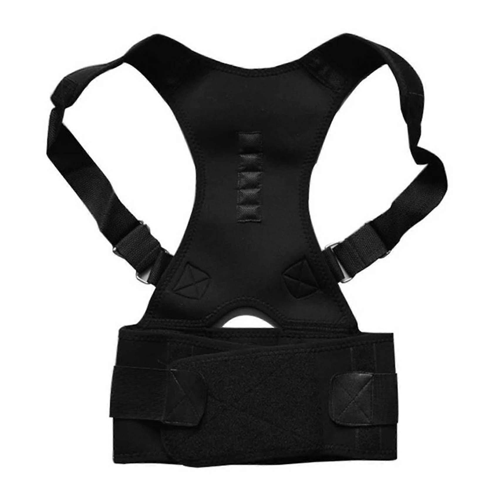 Posture Corrector for Men and Women, Adjustable Upper Back Support, Breathable Material, Black Color, Improves Posture