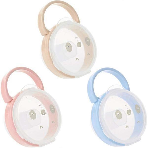 Set of 3 pacifier holders, travel holder for pacifier, storage box for pacifier, container for pacifier.