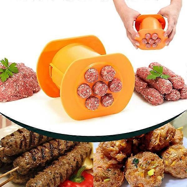 One-Press Cevapcici Sausage Filling Machine, 7 Sausages Simultaneously, Handmade Sausage Meat Strip Machine Molds Non-Sticky