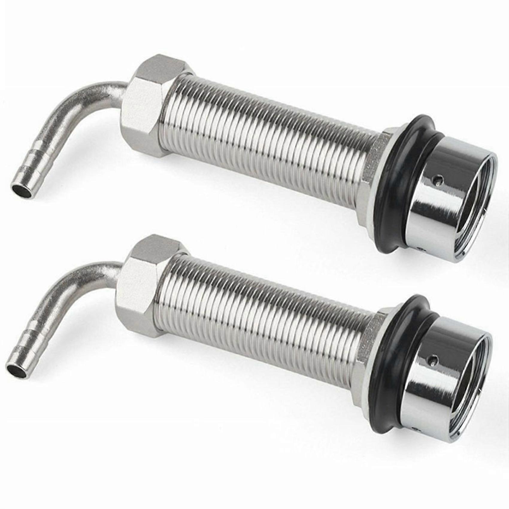 2X 92.5mm Stainless Steel Elbow Shank Beer Tap Draft Beer Faucet Accessories with Diameter 8mm for B