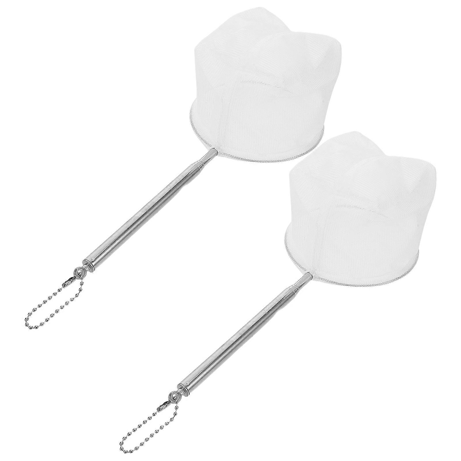 Scaling Fishnet Fishing Net with Telescoping Handle 2pcs White Stainless Steel Set