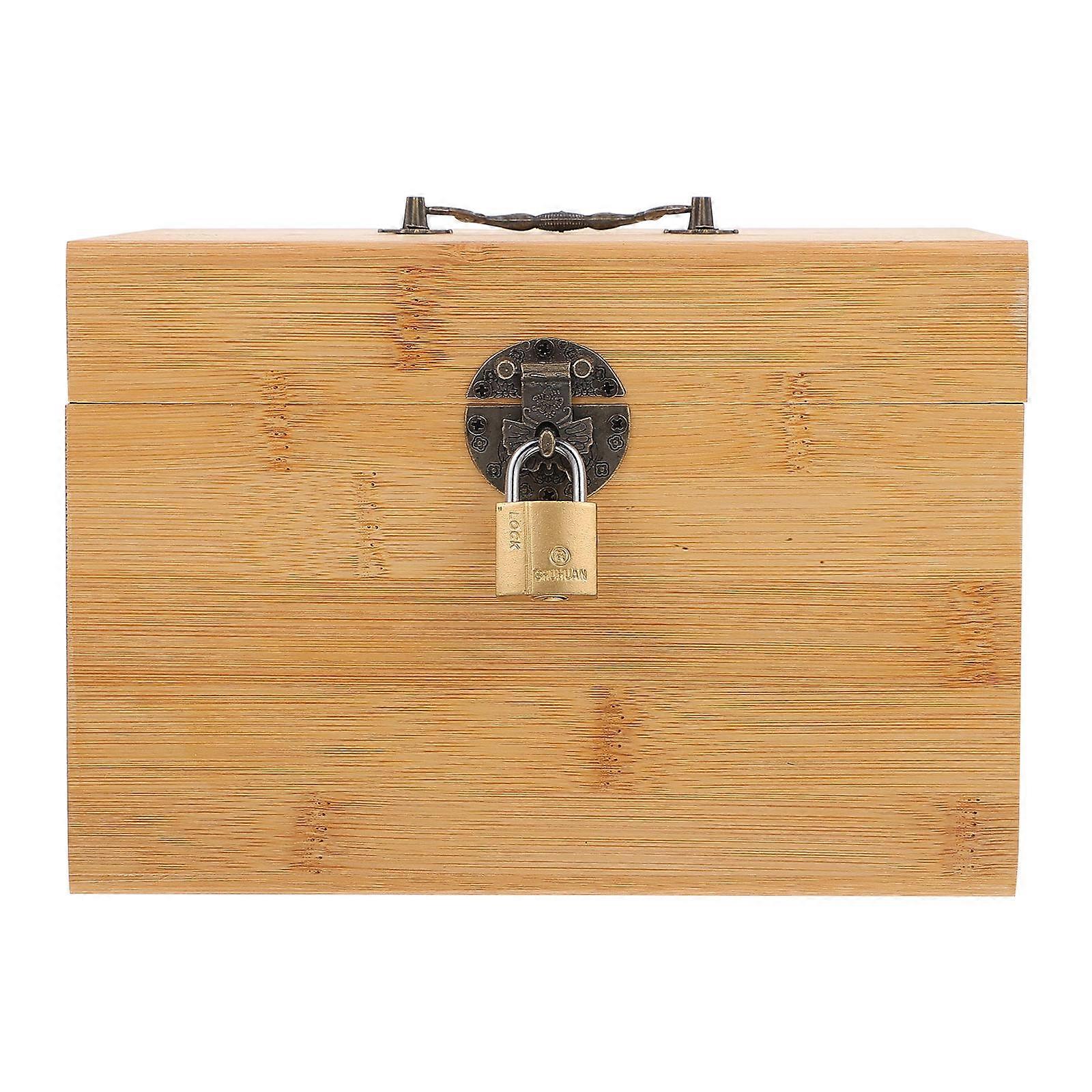 Treasure Storage Box Wooden Piggy Bank for Women Home Office Use 7.9×6.3×5.3in Design 1Pcs