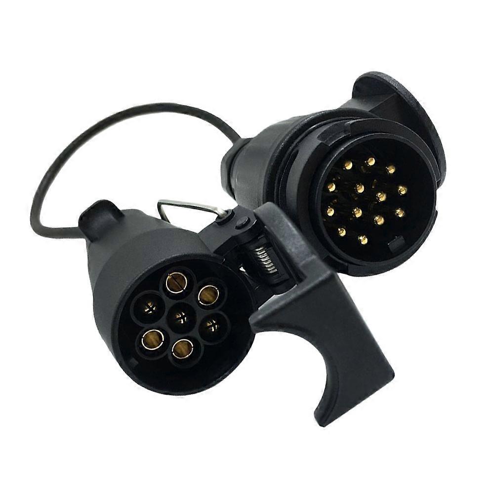 Transmit Electric Light Signal To Trailer 7 Pin To 13 Pin Vehicle Adapter Connector Plug For Towing Black 1Pack