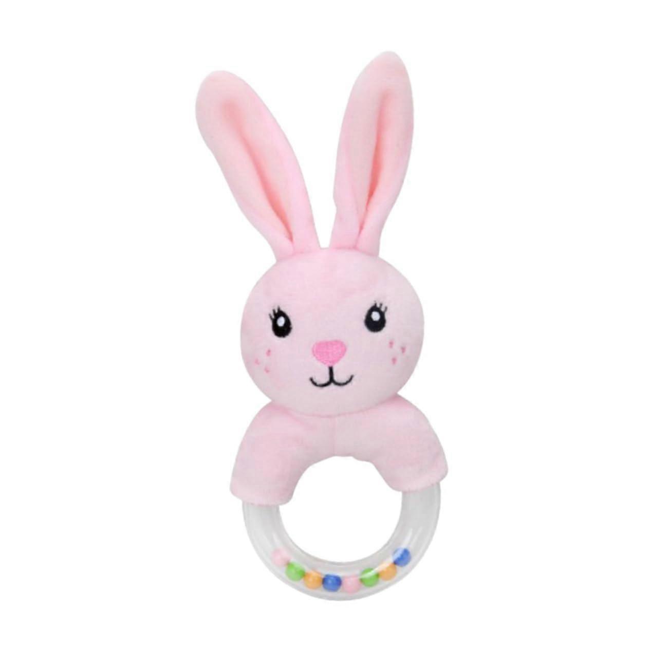 Plush rattle toy for babies, hand rattle with cute cartoon bunny, development toy for infants,  for sensory and motor skills.