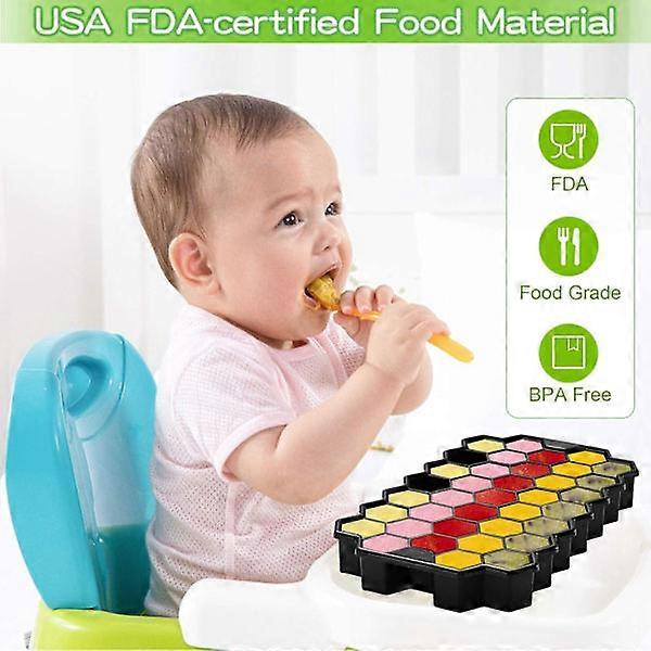 3-pack ice cube trays, molds with removable lids, splash-proof, stackable