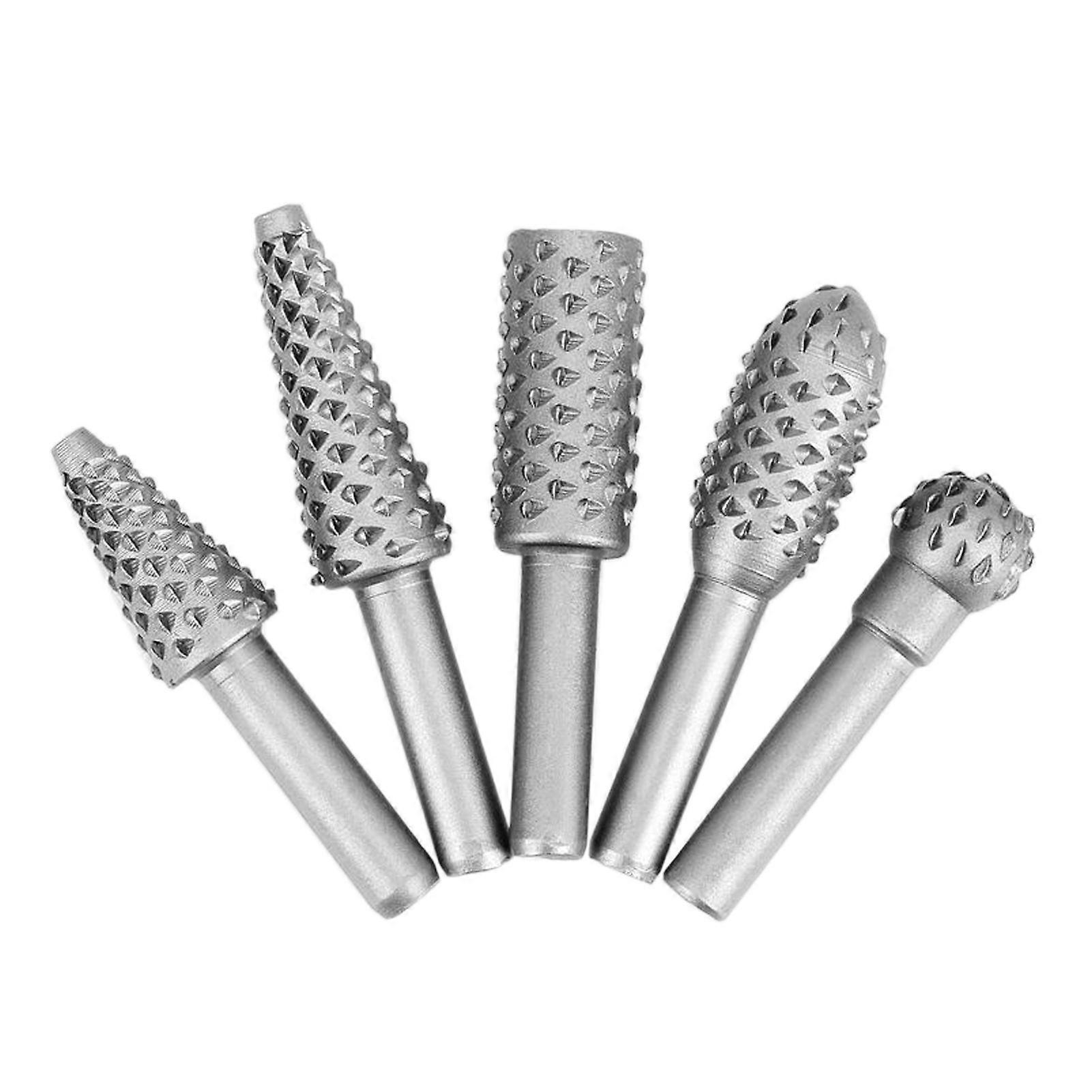 5Pcs Woodworking T wist File Rasp Drill Bits Sanding H-ead Portable