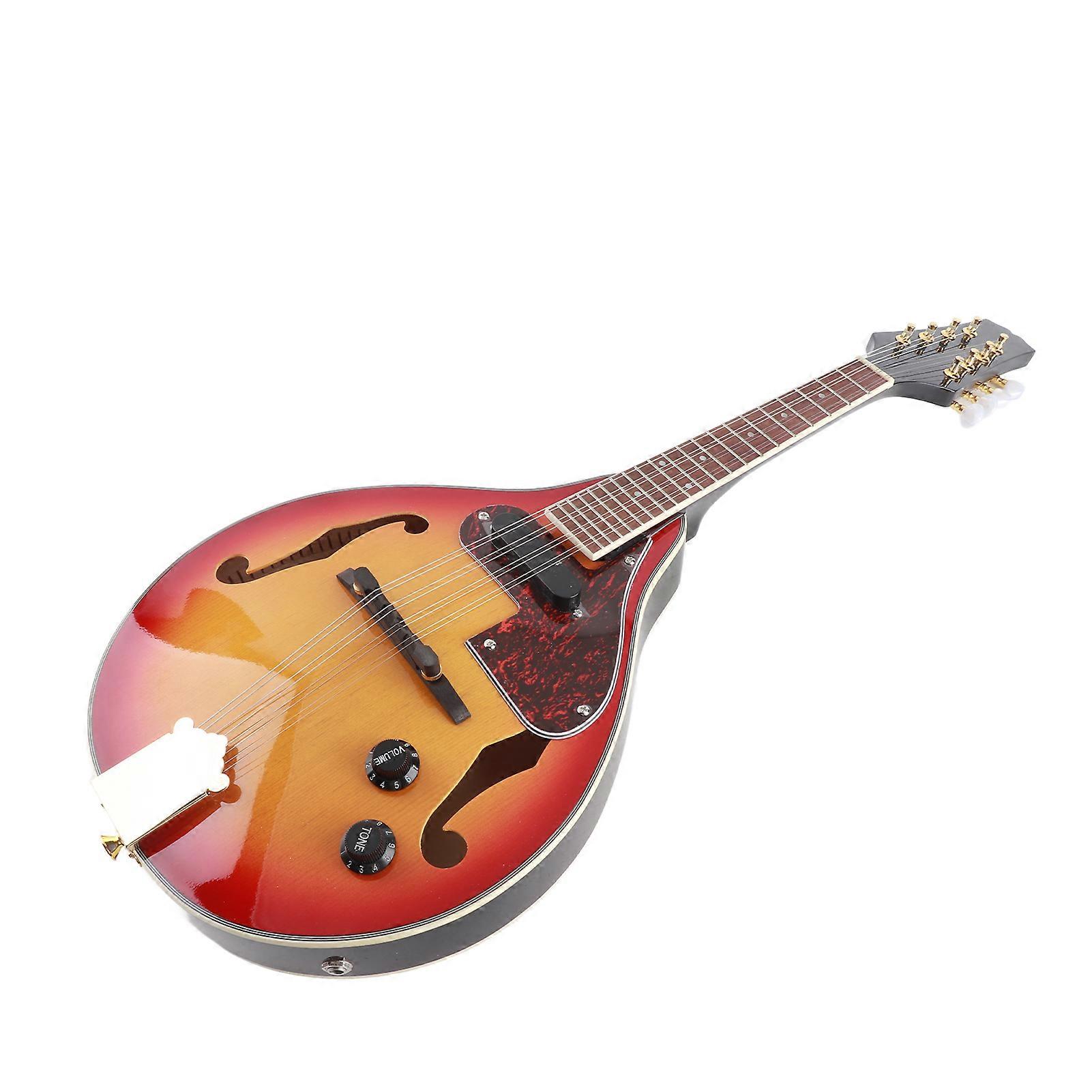 Adjustable 8 String Electric A Style Mandolin Rosewood Fingerboard String Instrument with Cable Strings Cleaning Cloth