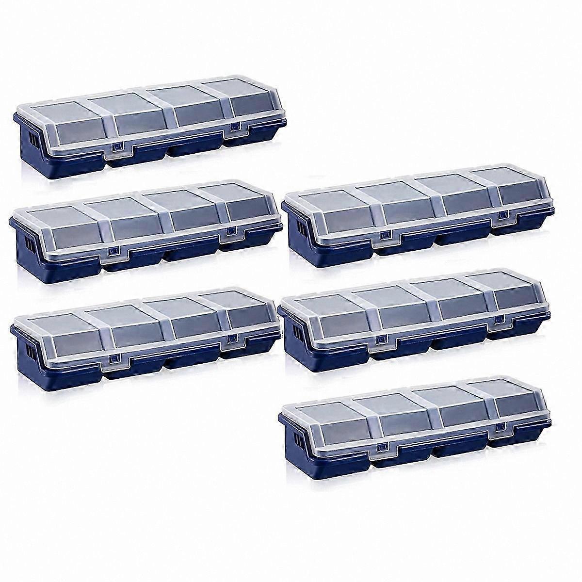 4-Compartment Screw Organizer Box Set with Lids for Tool Storage (6 Pack)
