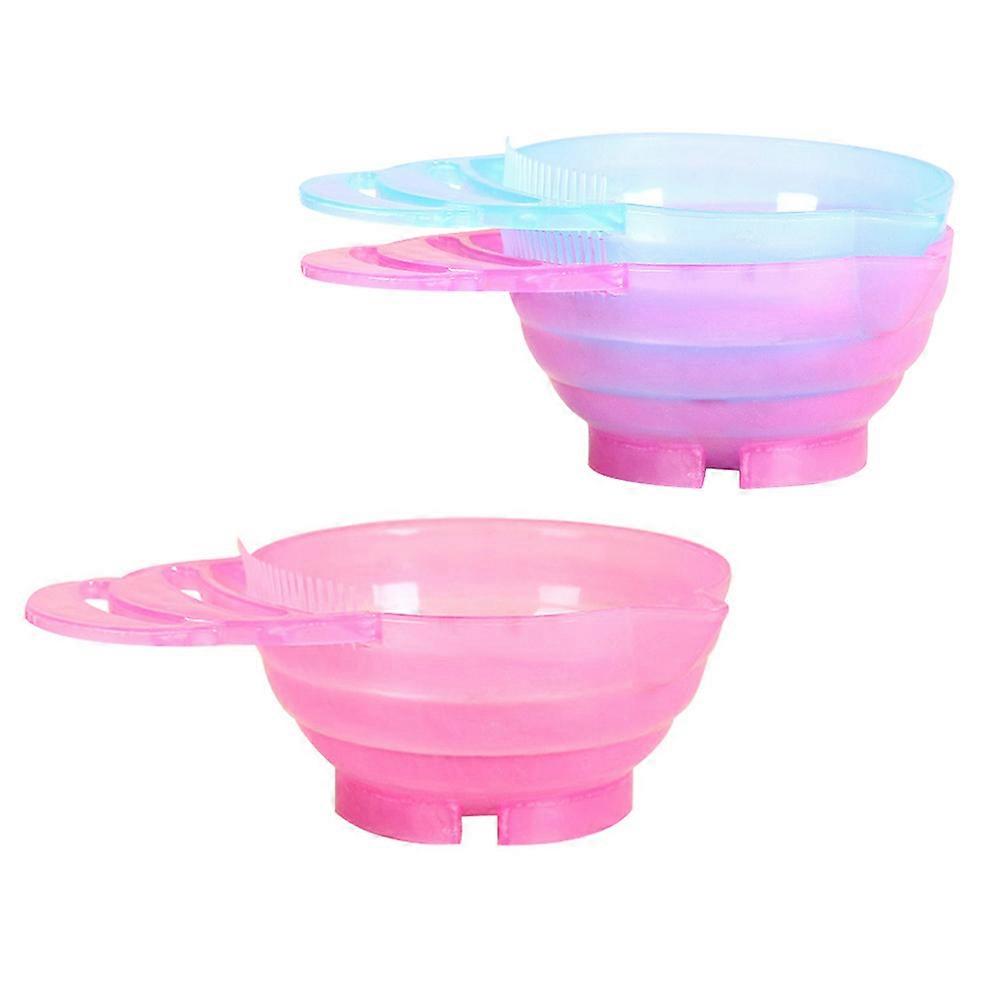 Hair Dye Bowl with Handle Made of PP Material for Hairdressing Use Assorted Color 3 pcs