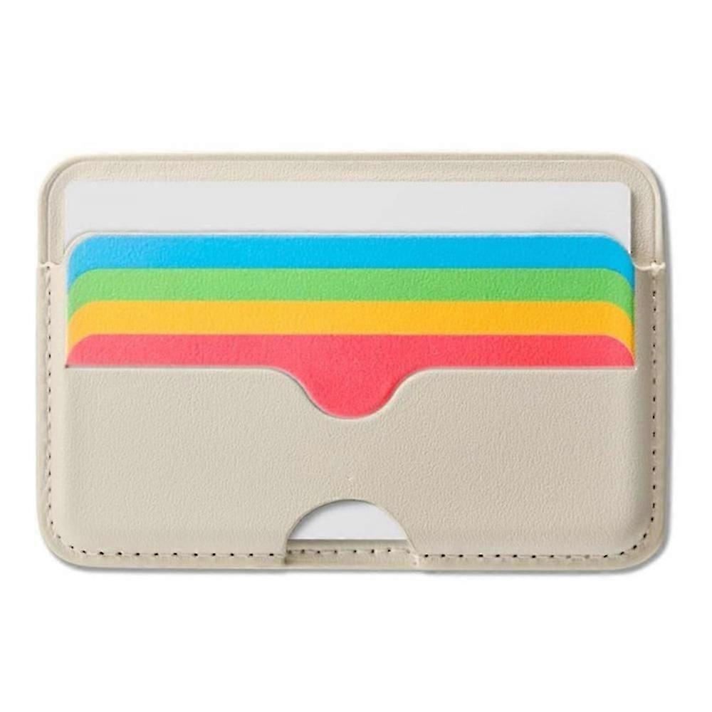 For iPhone 12-15 Series Phone Back Card Holder 3-Cards Compatible with MagSafe Leather Card Bag