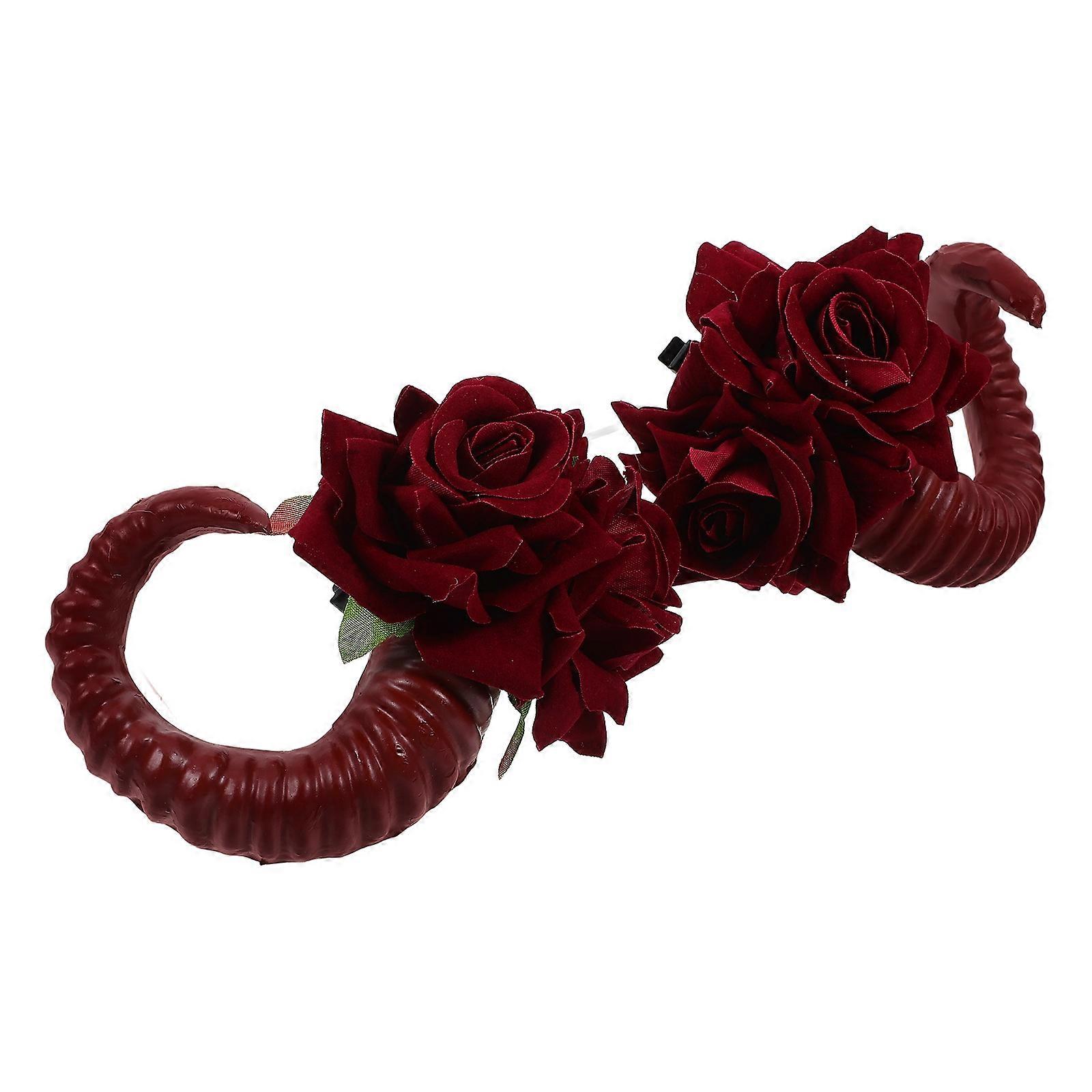 Sheep Horn Hairpins 1 Pair Designed for Cosplay and Themed Parties in Eye-catching Red Color and Features