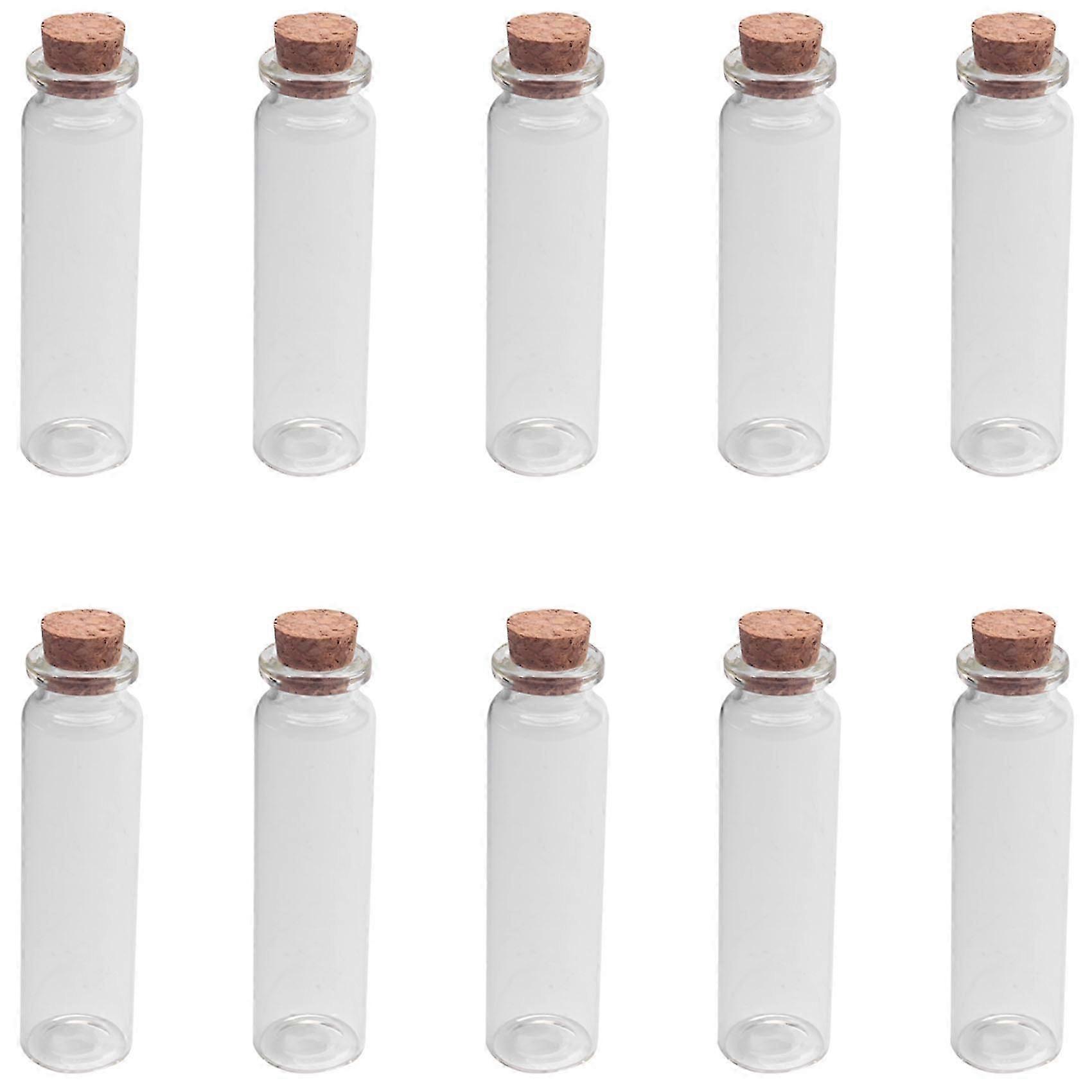 10 Pcs 20ml Mini Clear Wish Bottle Message Glass Vial with Cork for Home Decor