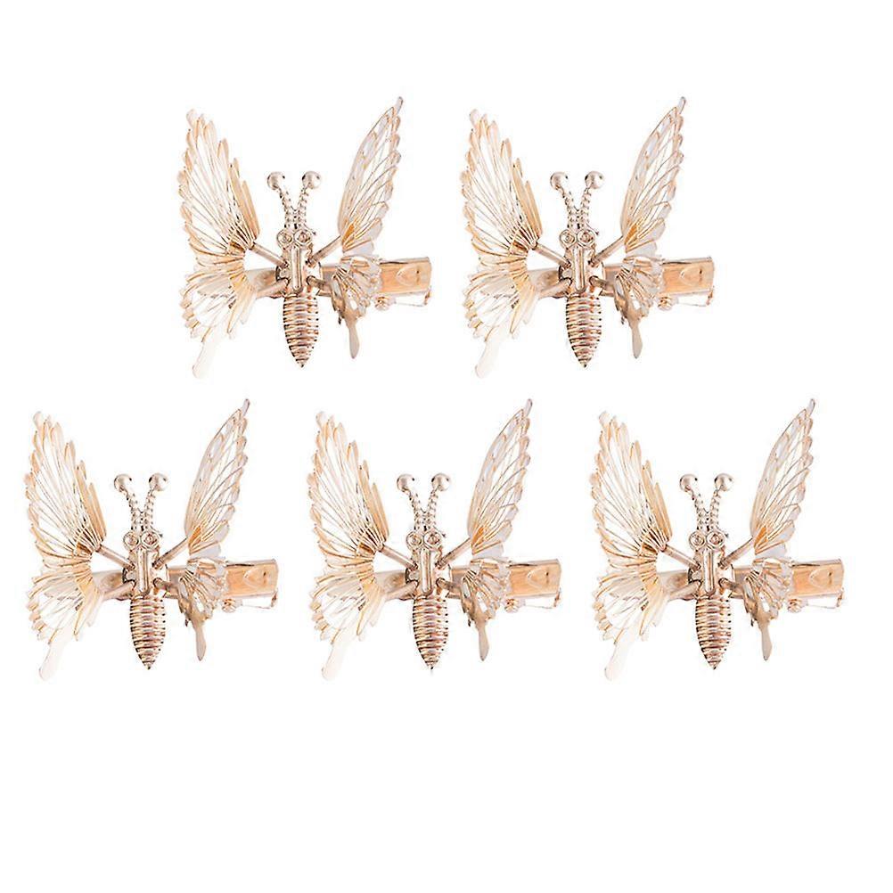 Golden Metal Claw Clips for Decor Durable and Comfortable with Unique Design 5 Pieces