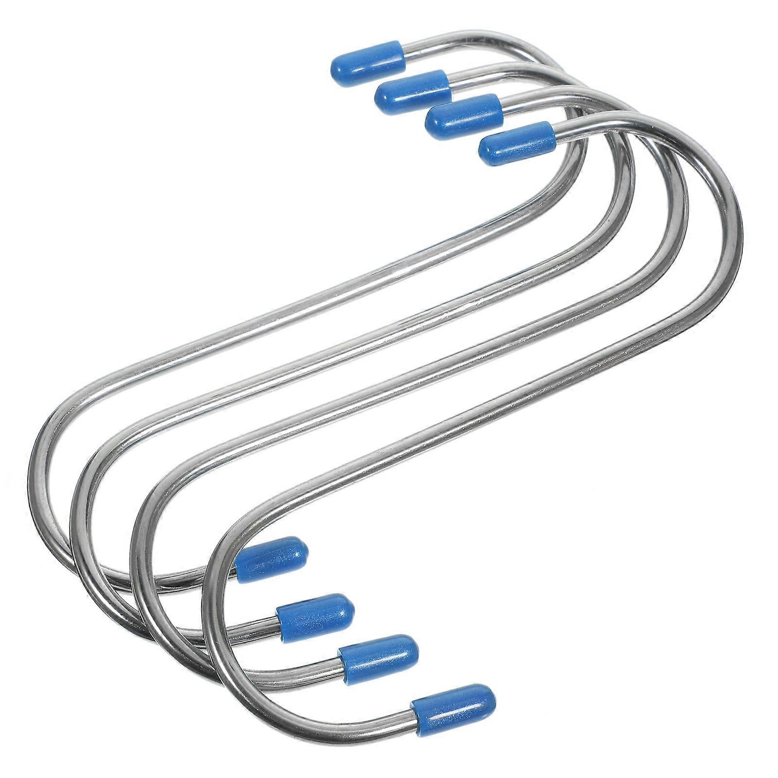 Stainless Steel S Hooks 4Pcs Universal Hanging Hooks For Kitchenware Cookware Utensils Size L With Protective Case