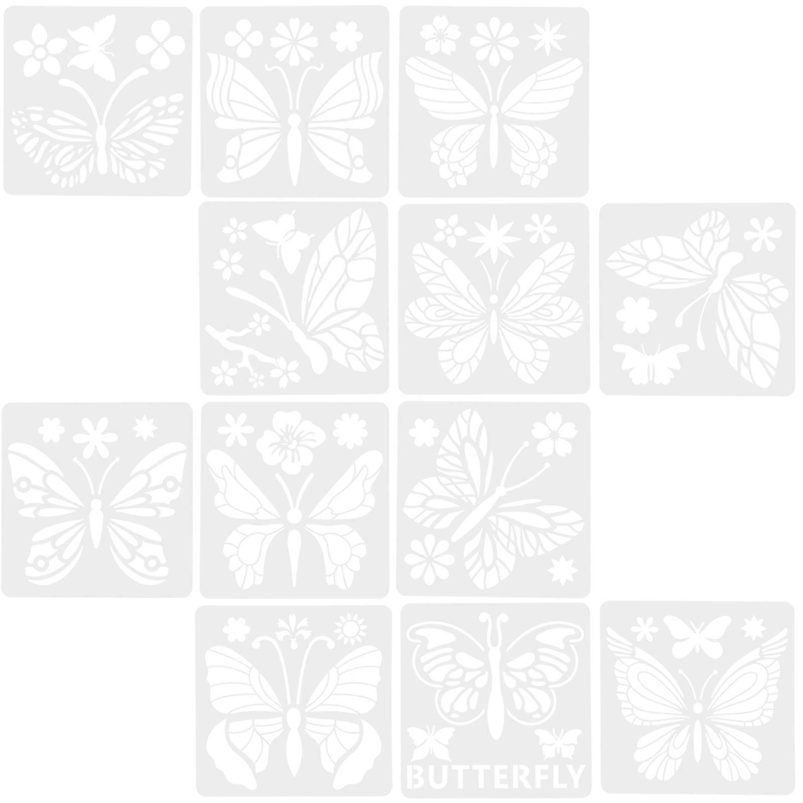 Plastic Stencils For Painting 12Pcs Featuring Unique Butterfly Shape Great For DIY Projects And Children 15X15cm