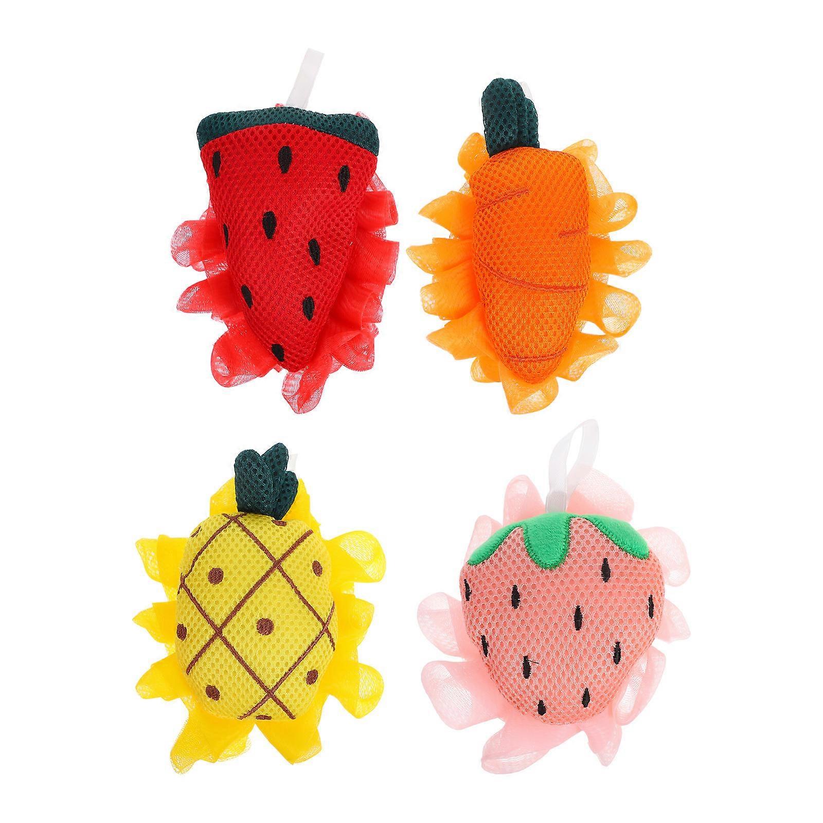 Exfoliating Body Scrubber 4Pcs For People Who Enjoy Fun Bath Experiences Carrot Shape Bath Accessory Foam Production