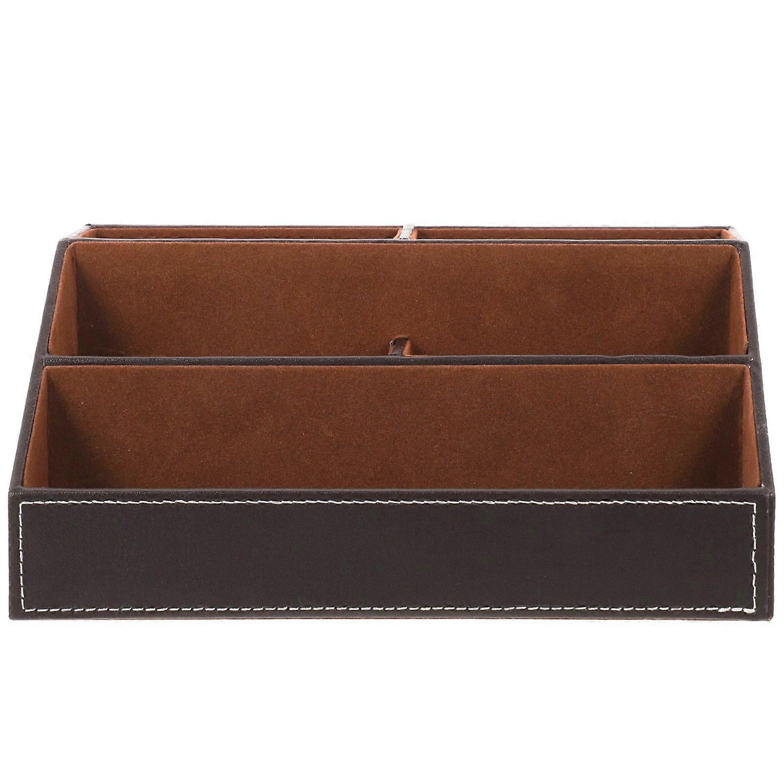 Bordsorganisatör Fjärrkontrollhållare För Vardagsrum Kontor Sovrum 24X13.5X11CM Kaffe Färg 1st