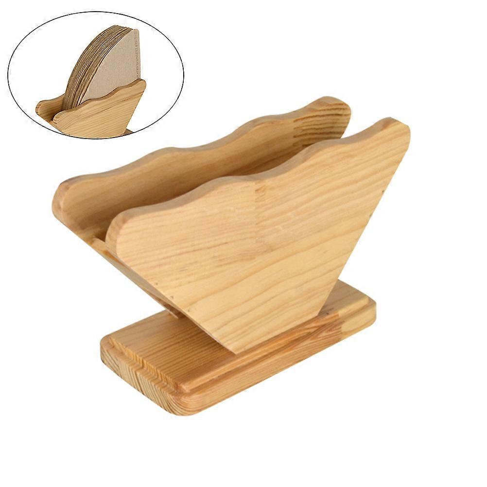Bamboo Coffee Filter Dispenser Ideal For Cafes Keeping Your Table Clean And Dry In Sector Shape 1Pcs
