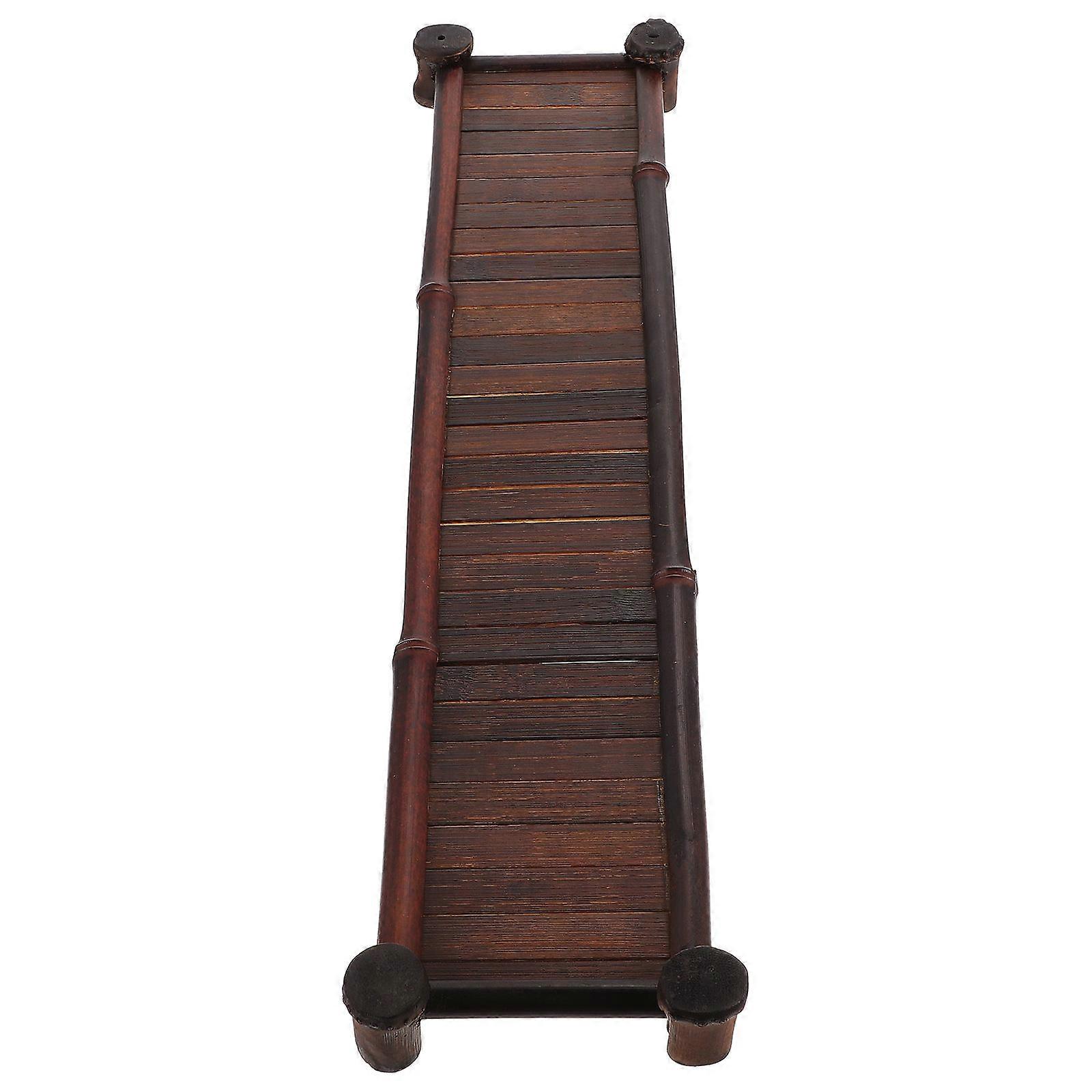 Teaware Holding Tray Rectangular Storage For Tea House Home Use Dark Brown 1Pcs