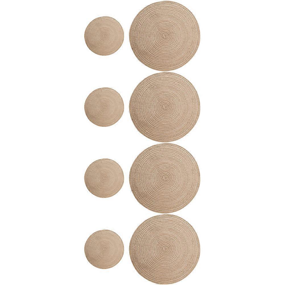8Pcs Nordic Style Woven Place Mats For Dining Table Decor In Chocolate Color Featuring Non-slip And Anti-scalding Function For Household Users