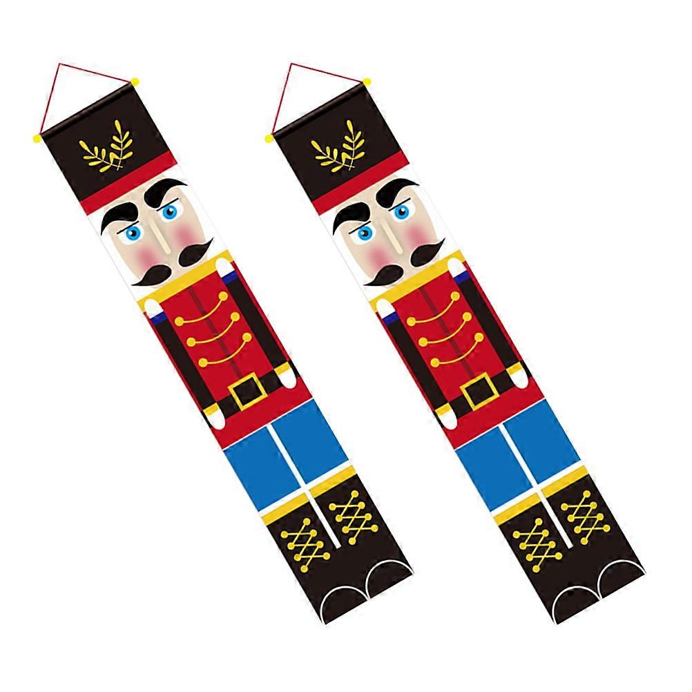 メリークリスマスドアデコレーションハンギングバナーファミリー用180x30cmオックスフォードクロス1ペア