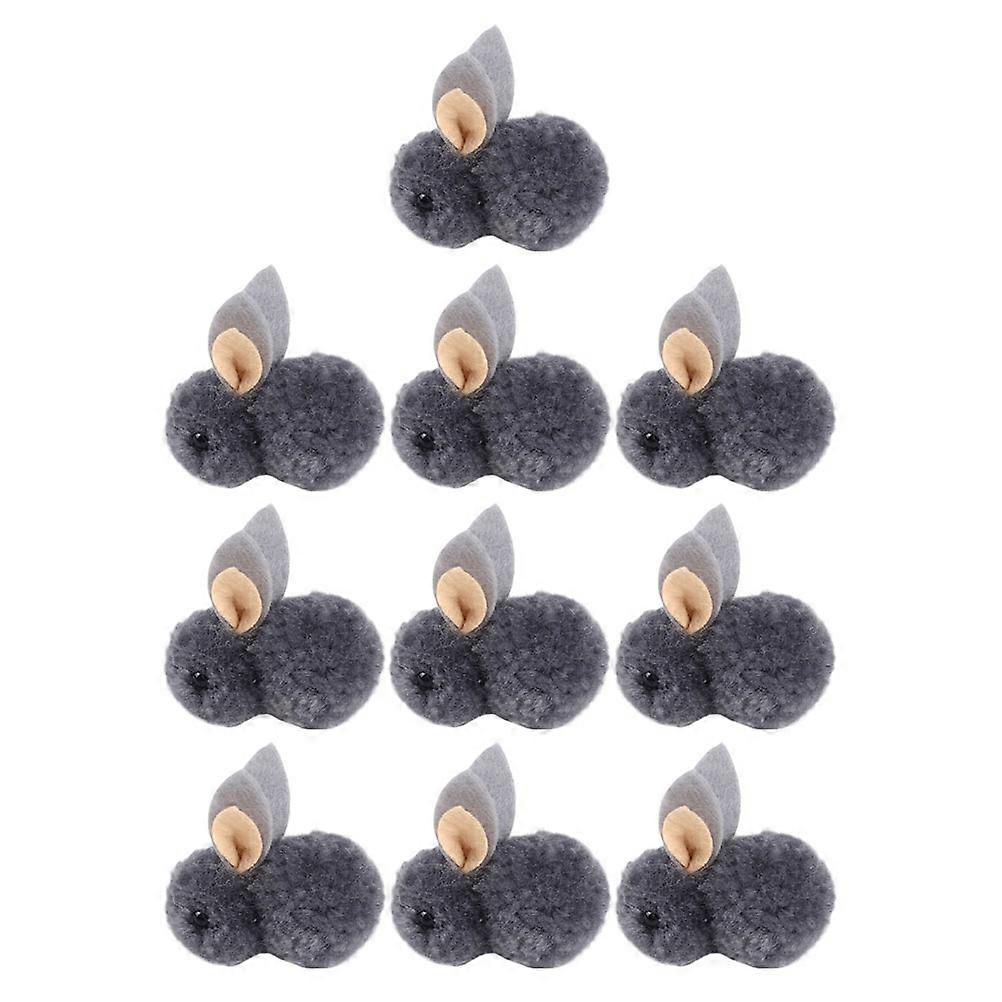 Grey Plush Rabbit Doll Ornament Ideal For Home Decoration During Easter Festivities With 10Pcs Collection