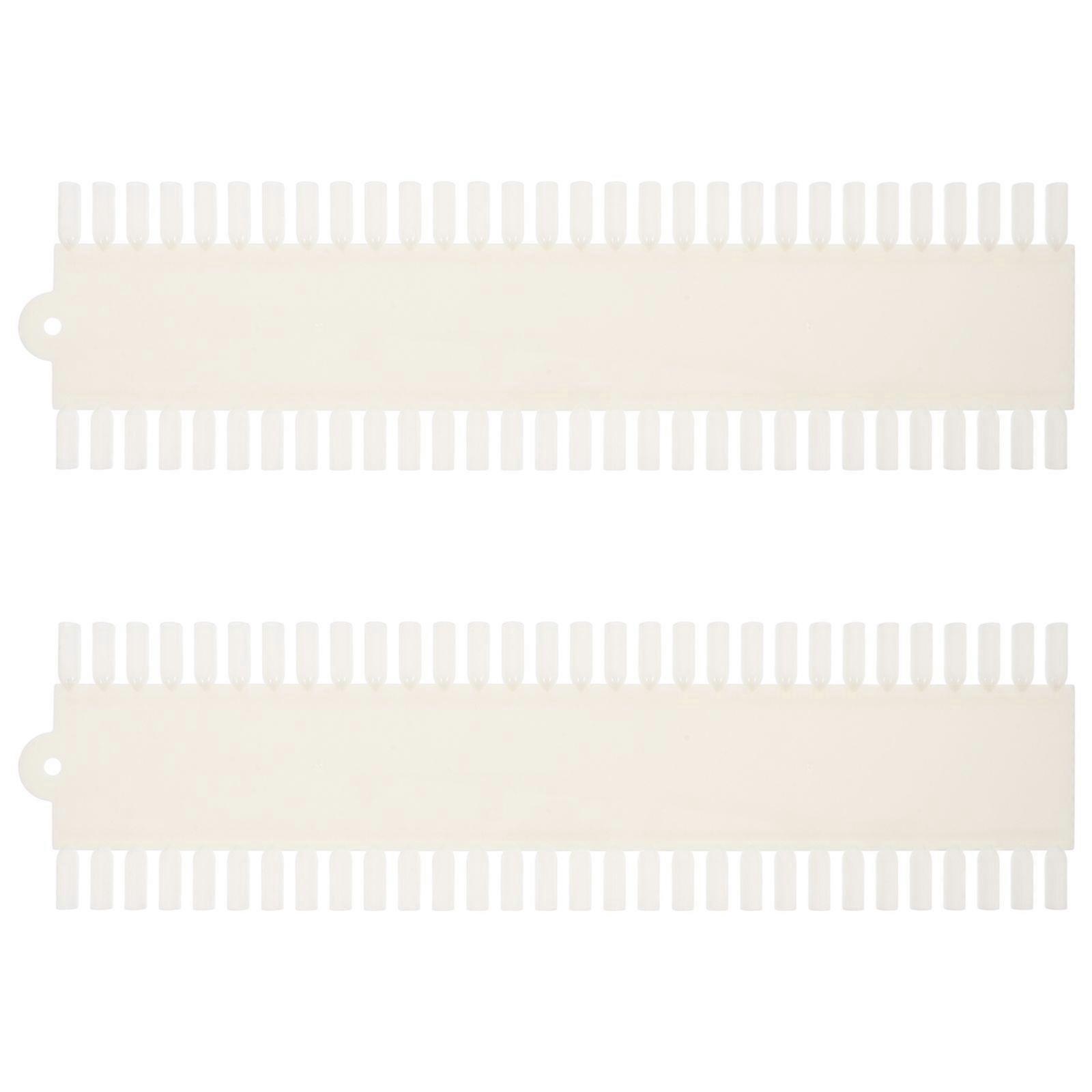 2pcs Nail Art False Nail Tips Practice Board 60 Colors Nail Polish Painting Display Color Board (Beige)