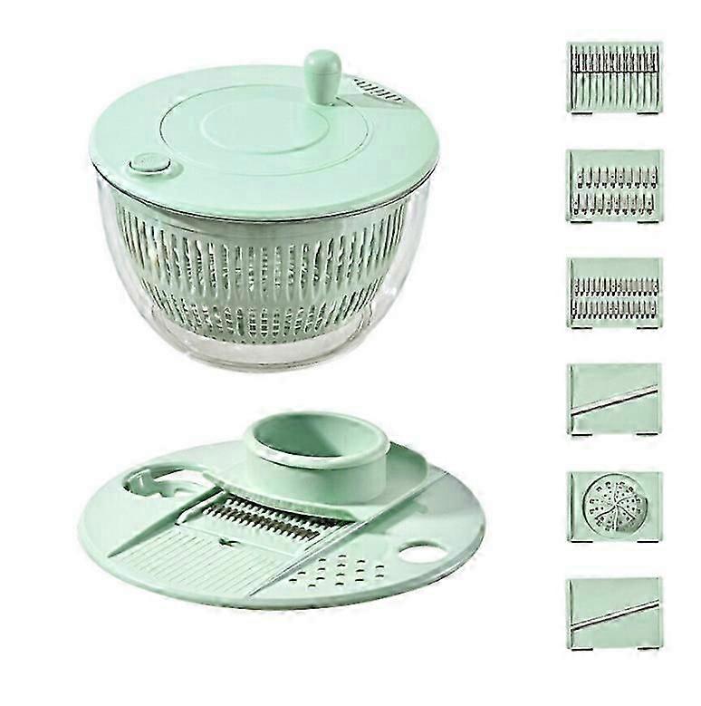 5 In 1 Vegetable Spin Chopper, Salad Spinner with Slicer, Lettuce Spinner Dryer