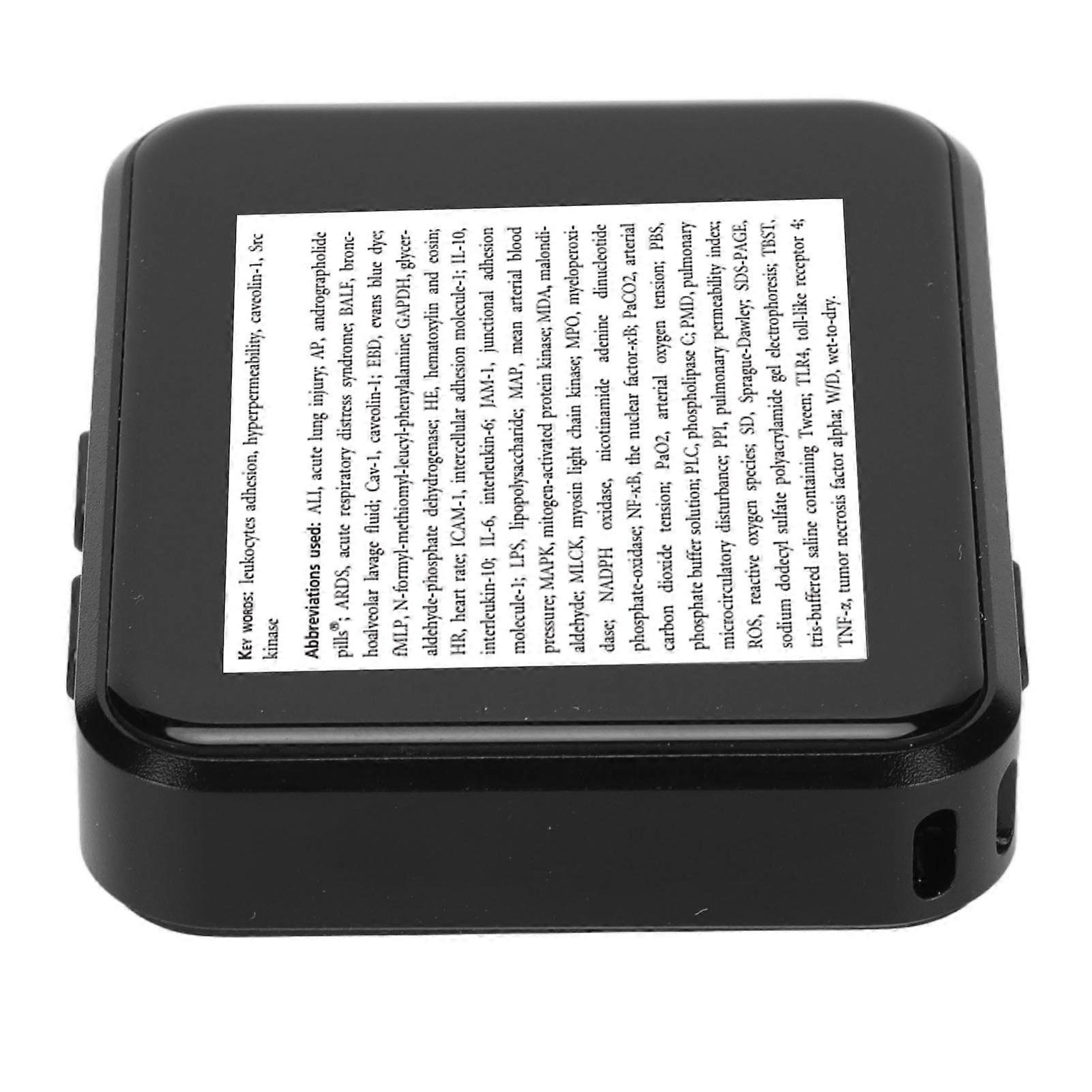 1.8in Full Touch Screen MP3 MP4 Player Bluetooth 5.0 FM Radio Lossless HD Digital Music Player E Book Reader with Speaker 16GB 