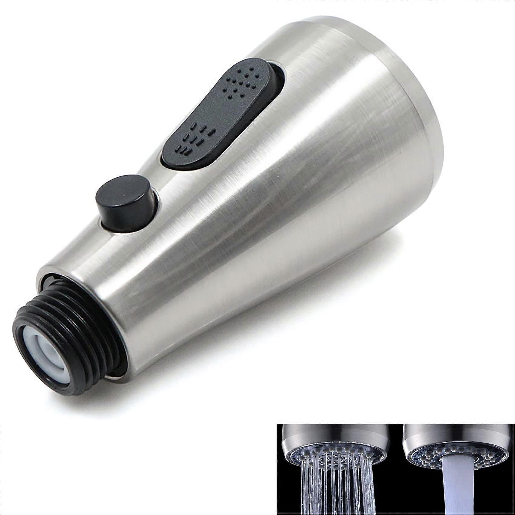Kitchen Sink Tap Extendable Plastic Head, Brushed Finish, 2 Modes (Spray, Flow) with Stop
