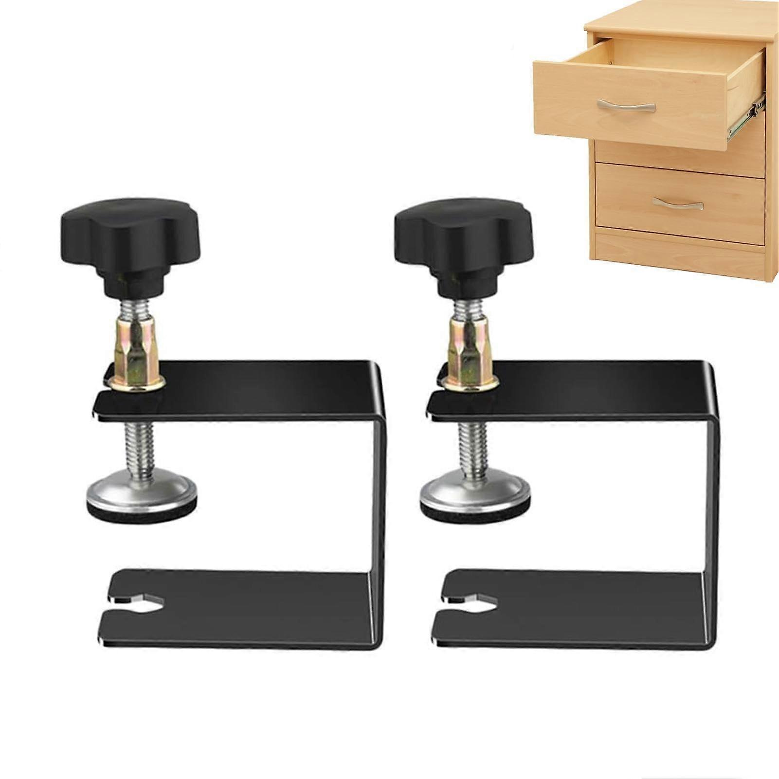 Drawer Mounting Aid with Portable Stainless Steel Brackets, Pack of 2 Flower Shape Handles, Compatible with Wooden Bear