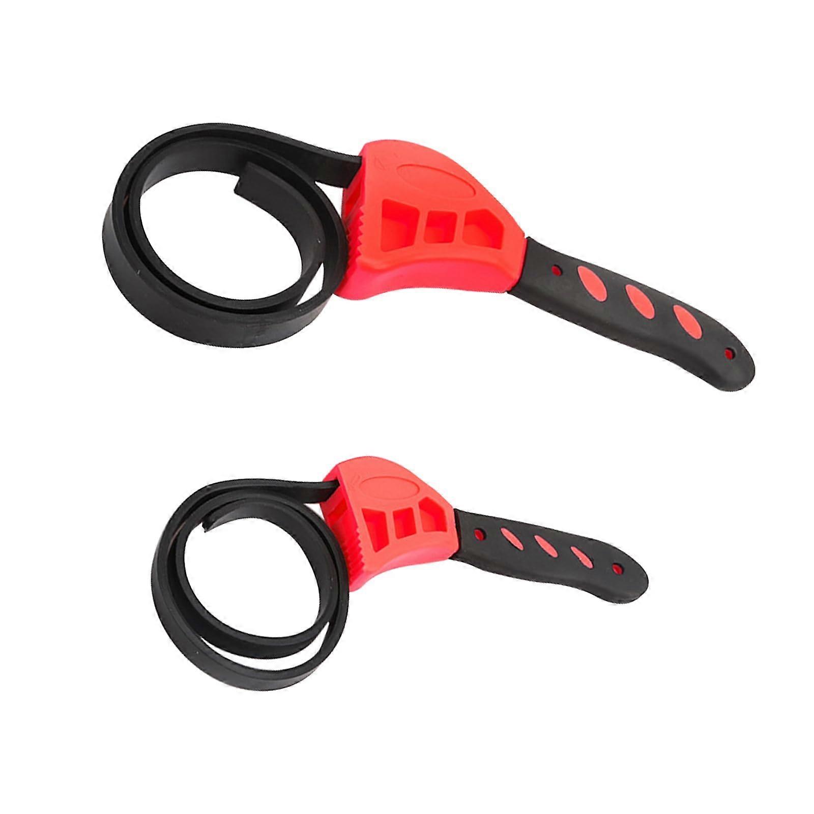 Adjustable rubber strap wrench set, 2piece, durable rubber strap wrenches, 500 mm and 600 mm, for pipes, water filters, oil filters, jar openers